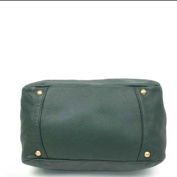 Prada Vitello Daino Leather Bauletto Satchel – Forest Green, Gold Hardware - Picture 4 of 4